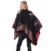 New Fashion  Winter Poncho Cashmere Women Poncho Scarf Wool Shawl Poncho with Tassle